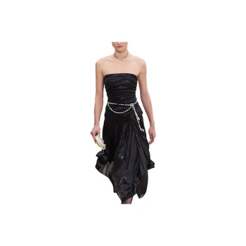 CHANEL Sleeveless Dresses Women's Black