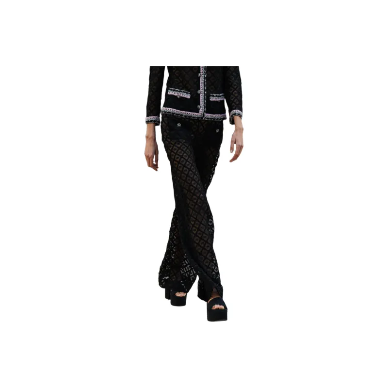 CHANEL Casual Pants Women's Black-0