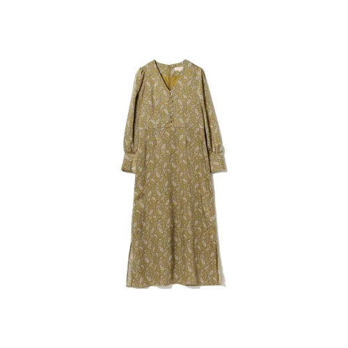 Beams Slip Dresses Women's Mustard Yellow