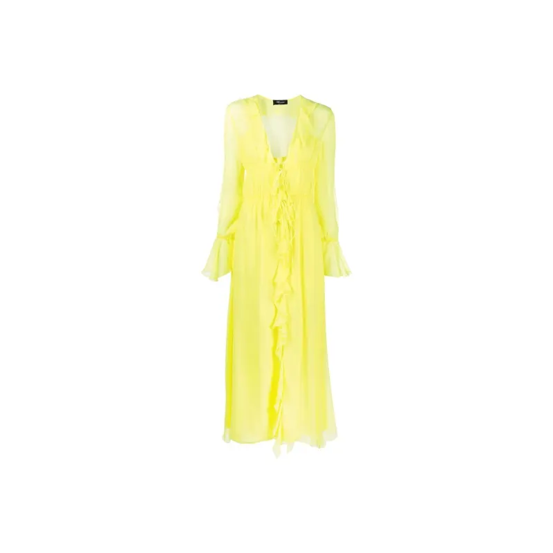 Blumarine Long-Sleeved Dresses Women's Lemon Yellow-0