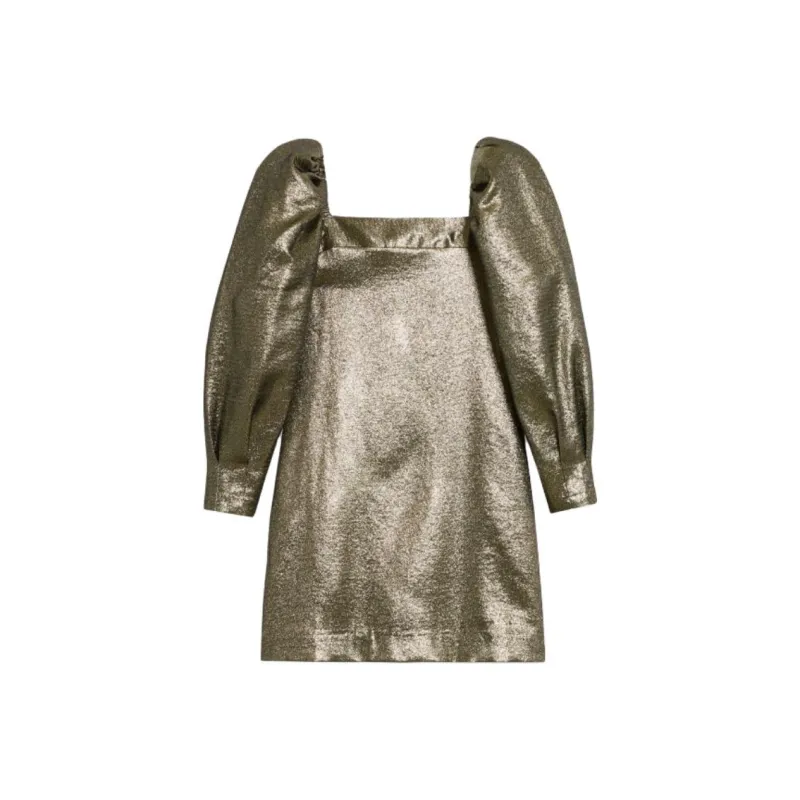 Sandro Long Sleeved Dress Women's Gold-0