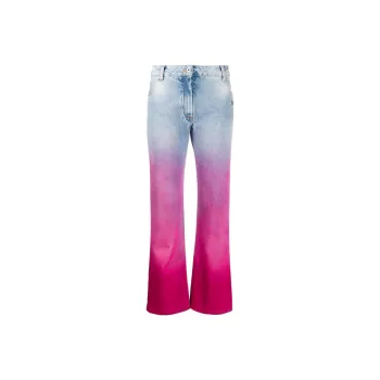 OFF-WHITE Jeans Women's Blue Pink Gradient