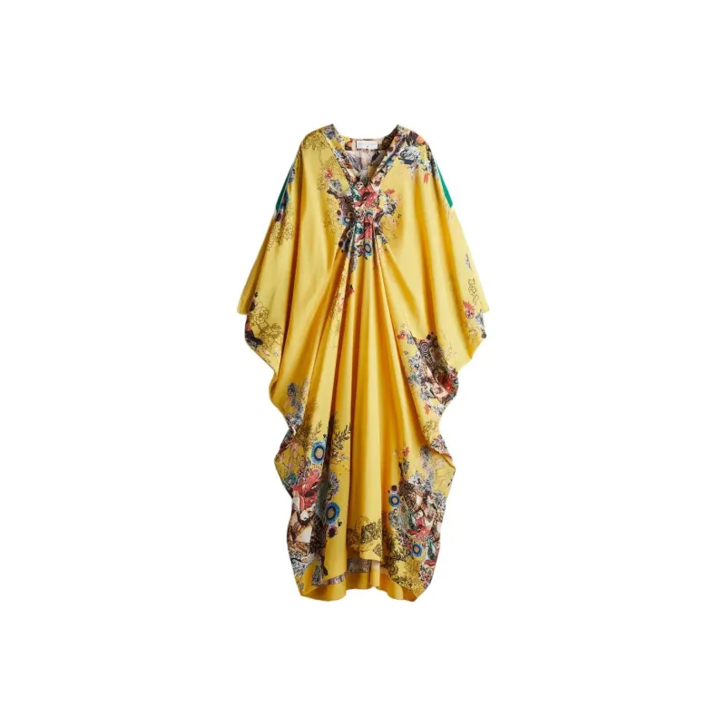 H&M ANAMIKA KHANNA Collaboration Short-Sleeved Dresses Women's Yellow-0