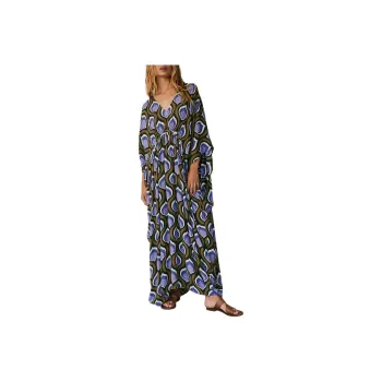 FREE PEOPLE Groovy Baby Maxi Kaftan Long-Sleeved Dresses Women's Olive/Olive