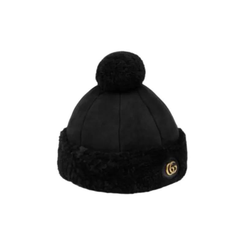GUCCI Leather, Suede, Wool Beanies Women's Black-0