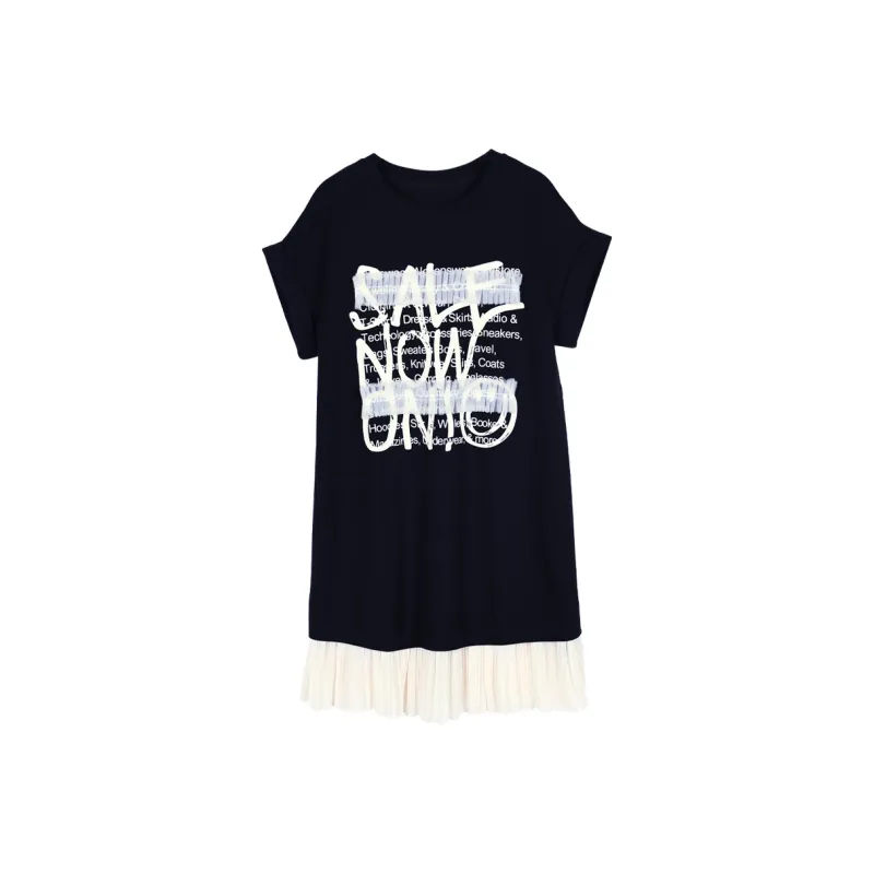 TOUCH Short Sleeved Dresses Women's Black & Beige-0
