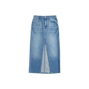 Hollister Denim Long Skirts Women's Blue