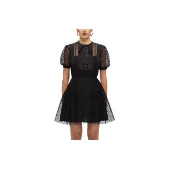 Self portrait Short Sleeved Dresses Women's Black