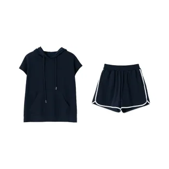SOON FLOWER Sweatshirt Set Women's Navy Blue