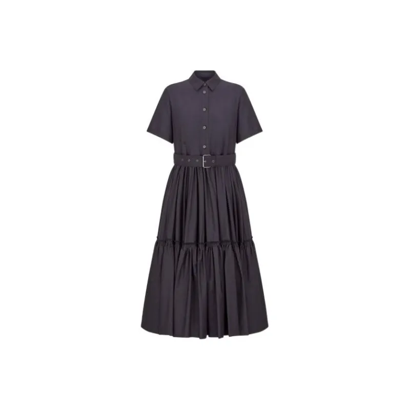 DIOR Short-Sleeved Dresses Women's Navy Blue-0