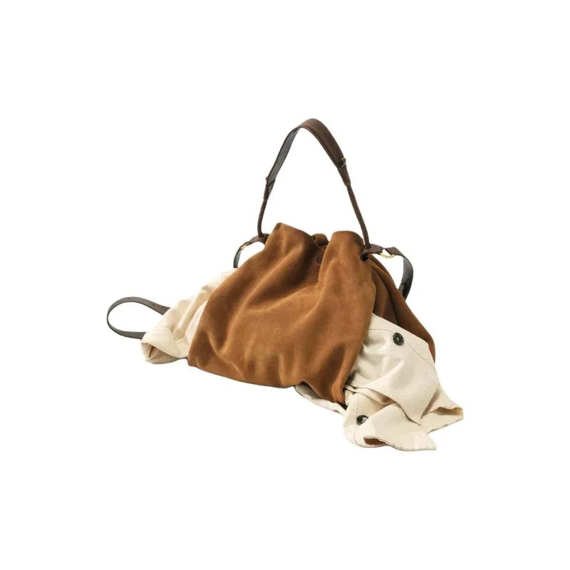 Songmont Suede Shoulder Bag, Crossbody Bag, Handbag Trumpets Unisex Sand Dusk Brown+Endless Charm Bag Charm-5
