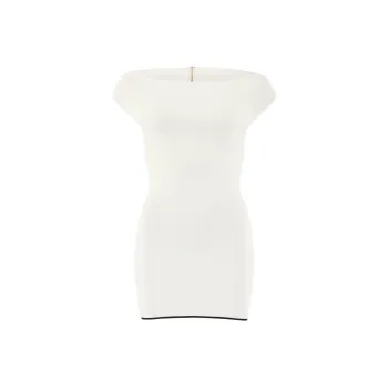 Jacquemus SS24 Le Mariage Collection Mini Knitted Dress Short-Sleeved Dresses Women's Off White/Ecru