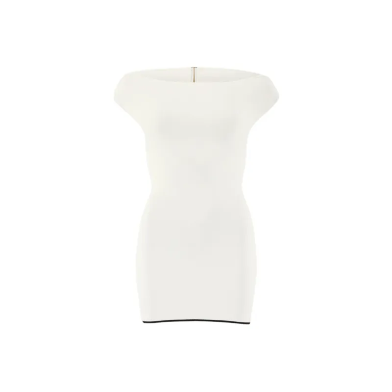 Jacquemus SS24 Le Mariage Collection Mini Knitted Dress Short-Sleeved Dresses Women's Off White/Ecru-0
