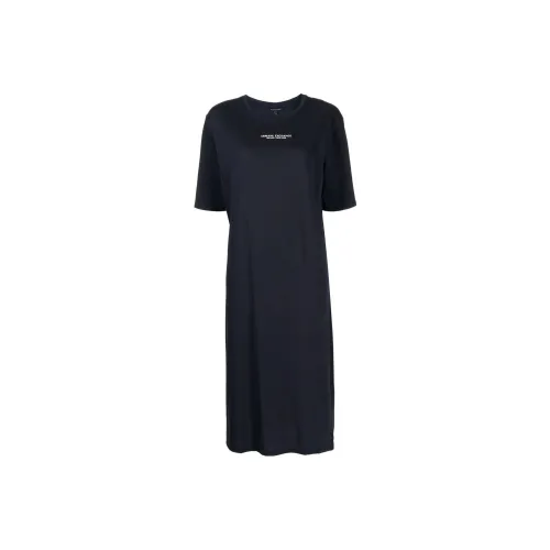 ARMANI EXCHANGE Logo print Side slit T shirt Dress