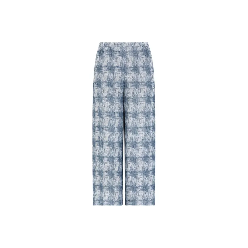 EMPORIO ARMANI Check Linen Gauze Trousers-0