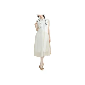 ZIHAN Short-Sleeved Dresses Women's White Ginger