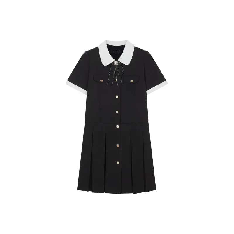 Teenie Weenie Short Sleeved Dress Women's Black-0