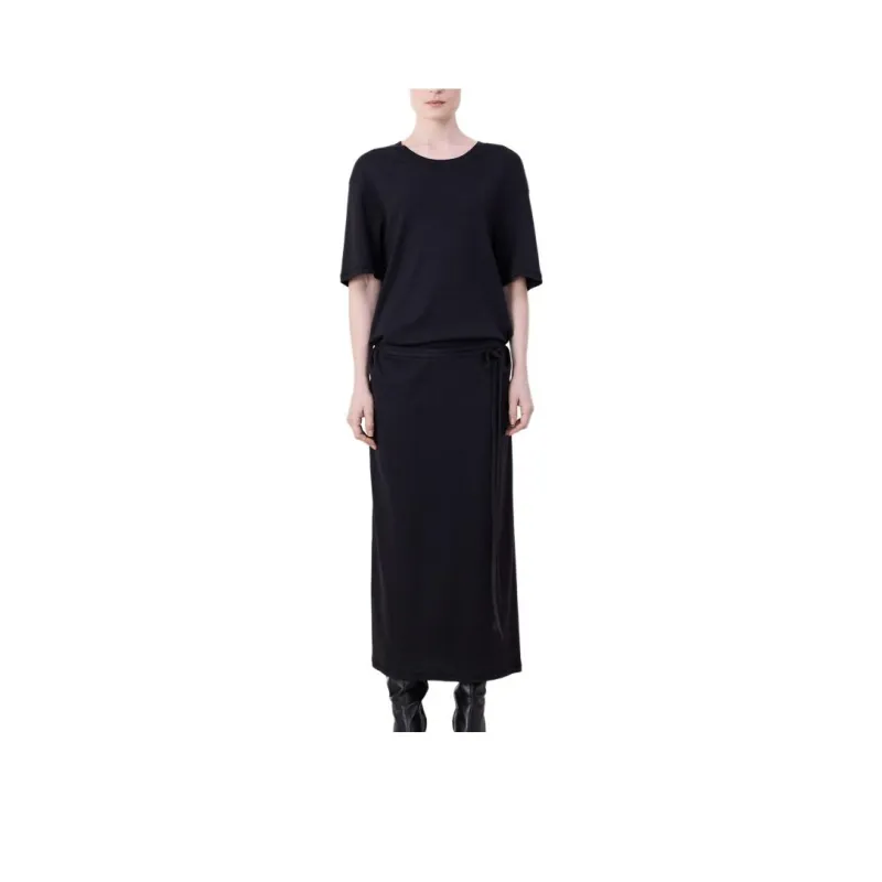 Lemaire Belted Rib T Shirt Dress 'Squid Ink'-0