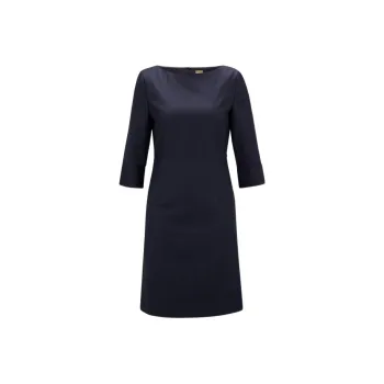 HUGO BOSS Long Sleeved Dresses Women's Dark Blue
