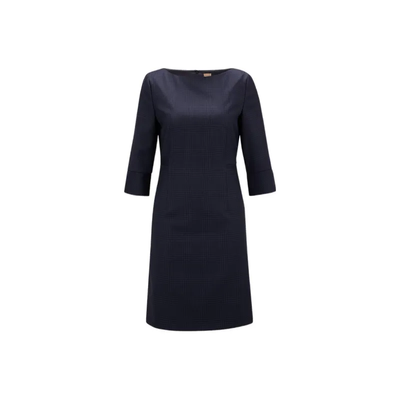HUGO BOSS Long Sleeved Dresses Women's Dark Blue-0