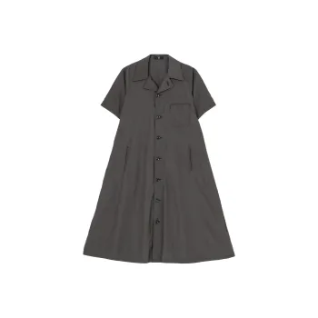 Yohji Yamamoto Short Sleeved Dress Women's Charcoal