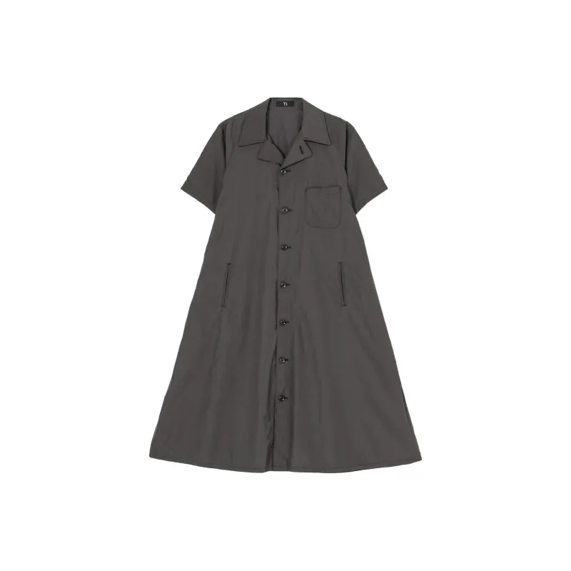 Yohji Yamamoto Short Sleeved Dress Women's Charcoal-0