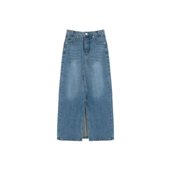 ETSE Denim Long Skirts Women's Blue