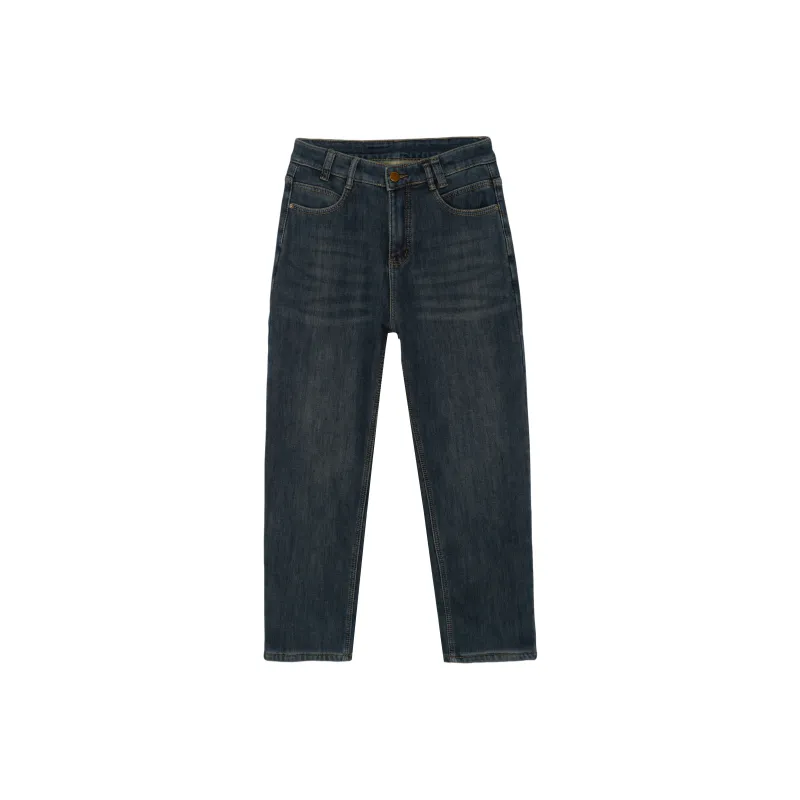 FAWENXIANGZI Jeans Women's Vintage Blue-0