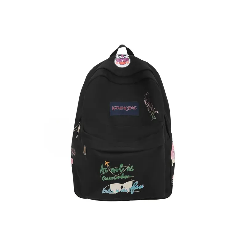AIBAG Nylon Backpack Unisex White/Black/Pink-6