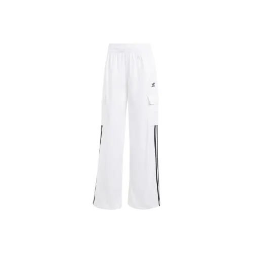 Adidas Originals 3 Stripes Cargo Trousers Knitted Sweatpants Women's White