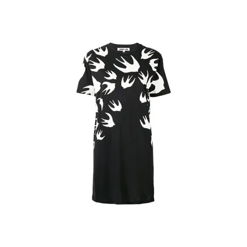 McQ Alexander Mcqueen Blue Short Sleeved Dresses Women's