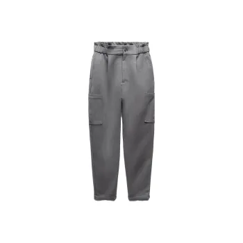 ZARA Cargo Pants Women's Zebra Print Gray