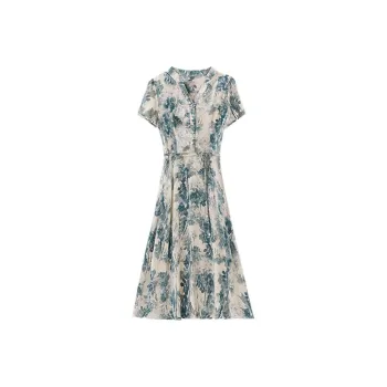 HUASJ Short Sleeved Dresses Women's Blue