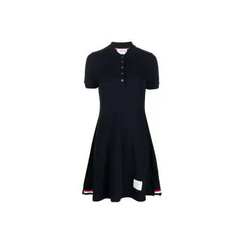 THOM BROWNE· Short Sleeved Dress Summer Women's Marine Blue
