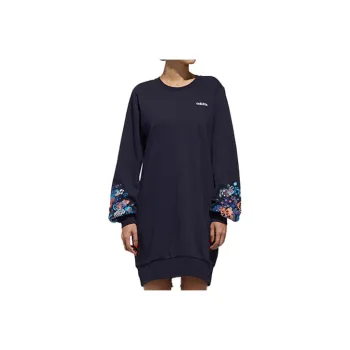 Adidas Neo Long Sleeved Dresses Women's Navy Blue Blue