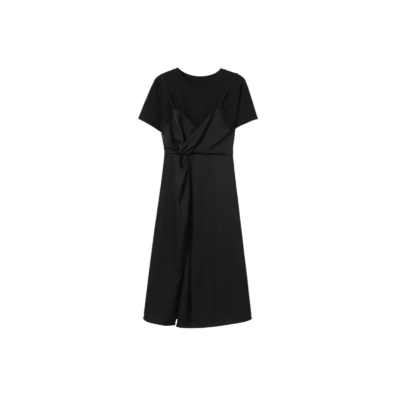 BASIC HOUSE Short-Sleeved Dresses Women's Black-0