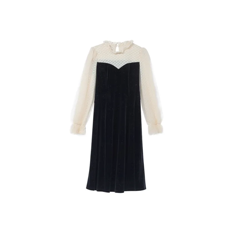 GOELIA Long Sleeved Dress Women's Black-0