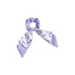 Purple Floral Ribbon Hair Tie