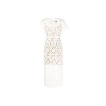 Self portrait FW22 Short Sleeved Dress Women's White