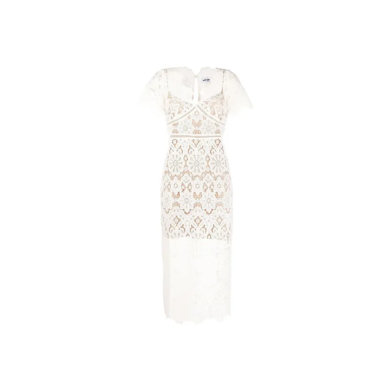 Self portrait FW22 Short Sleeved Dress Women's White-0