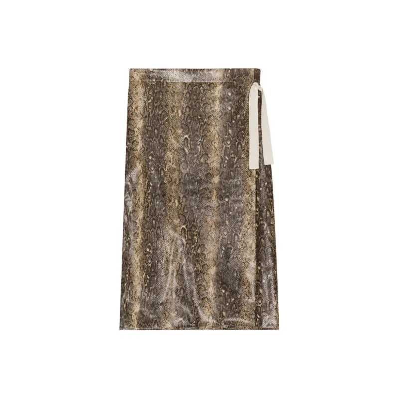 GANNI Snake Wrap Midi Skirt 'Snake'-0