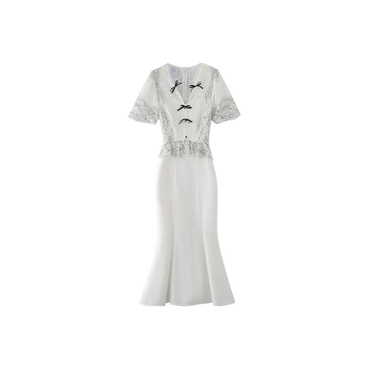 JINYE ORIENTAL Fishtail Dress Long Dress White-0