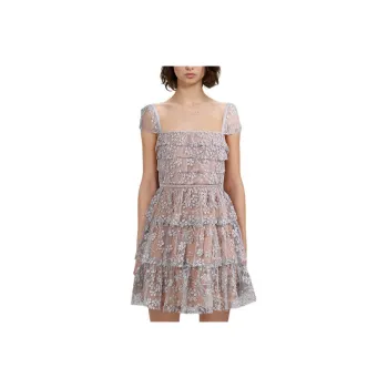 Self portrait Short Sleeved Dresses Women's Gunmetal