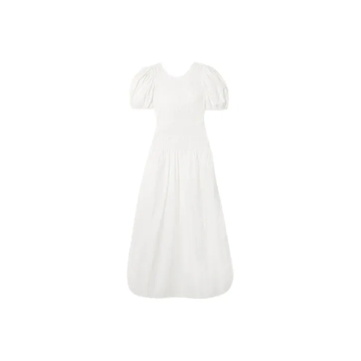 GANNI Short-Sleeved Dresses Women's White-0