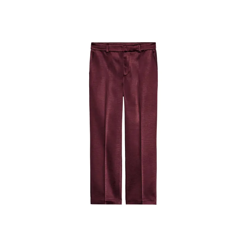 ZARA ZW Series Casual Pants Women's Burgundy Burgundy-0