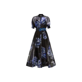 Rebecca Vallance Florentine Floral print Silk chiffon Dress