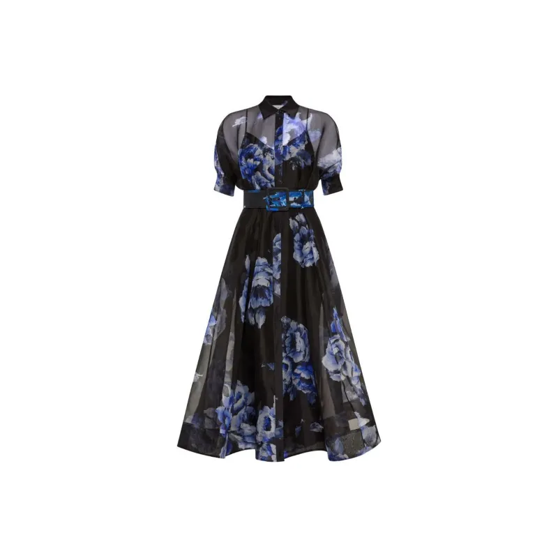 Rebecca Vallance Florentine Floral print Silk chiffon Dress-0
