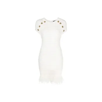 BALMAIN Sleeveless Dress Women's White