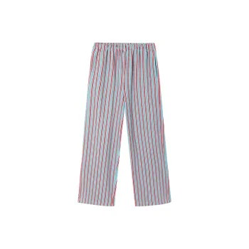 Ouyang Casual Pants Women's Blue Red Stripes