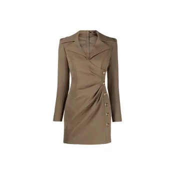 BALMAIN Long-Sleeved Dresses Women's Umber